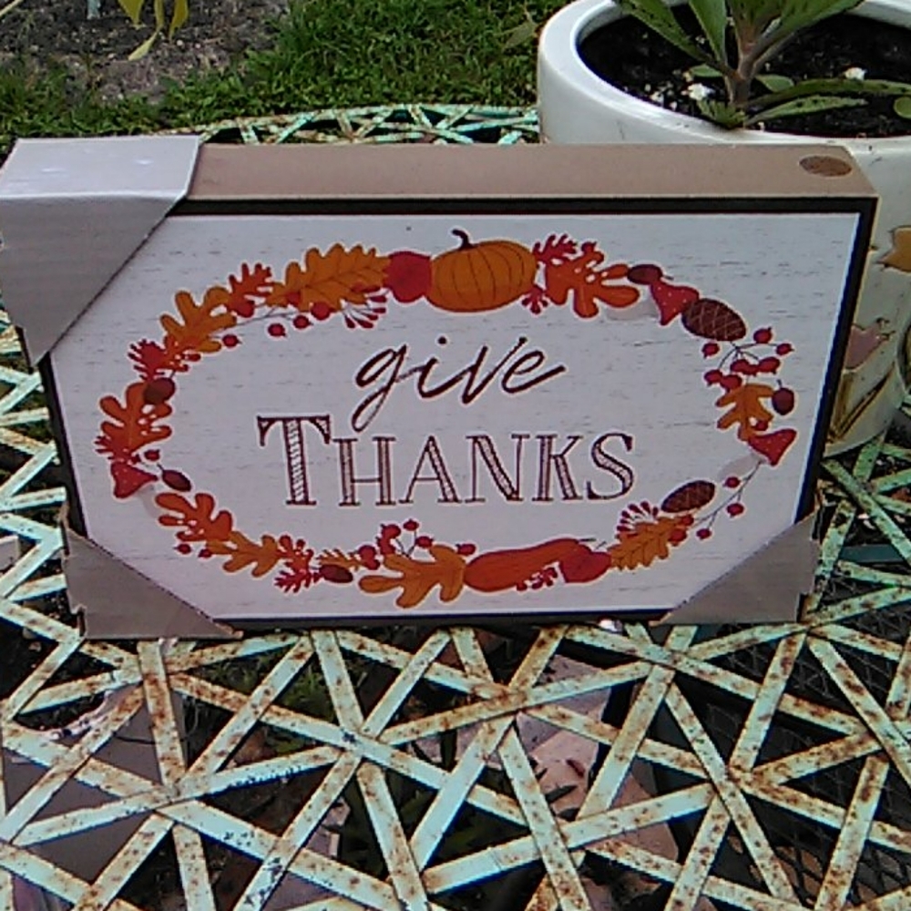 New Fall Reversible Box Sign (Give Thanks) - Picture 2 of 9